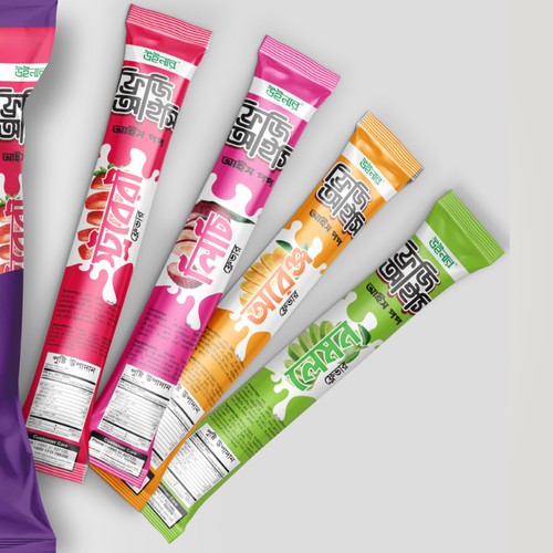 Winner Freeze Icy Flavor Ice pops Packaging design