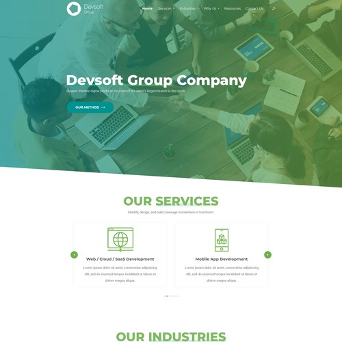 Home Page Design for Software Development Company