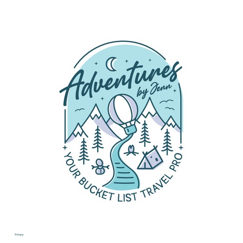 Adventurous Line Art Badge Logo (For Sale)