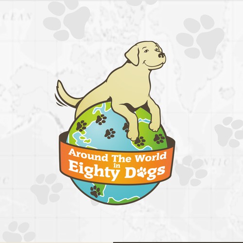 Fun logo for a travelling dog blog