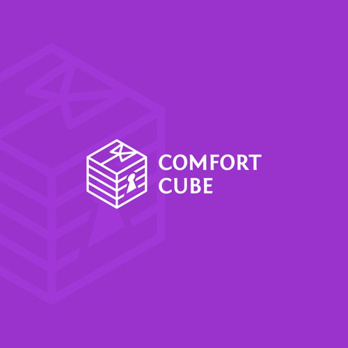 3D perspective logo for clothing care company: Comfort Cube