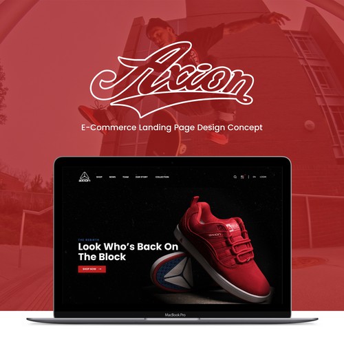 Landing Page Design Concept for Axion Footwear 