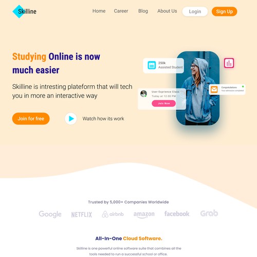 Online classes website design