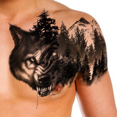 Wolf tattoo design