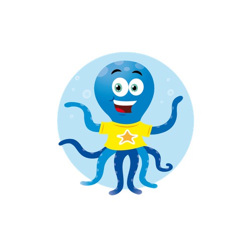 Create a sea creature character illustration - a child's bath buddy!