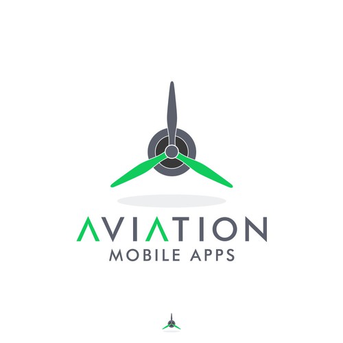 Logo design for an aviation mobile app interface.