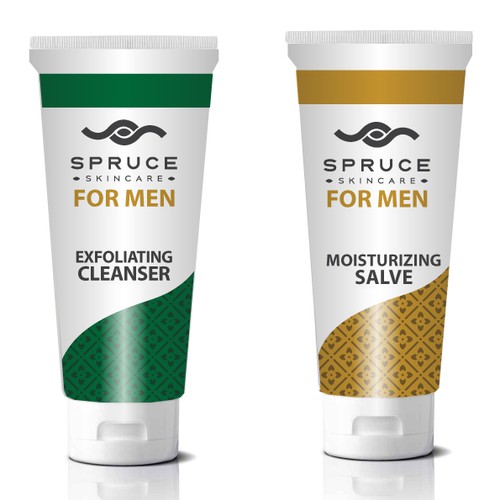 Create a masculine, sexy, and eye-catching product packaging for men's skincare products