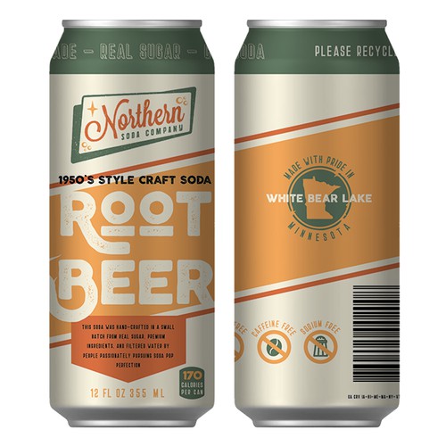 Retro beer can design