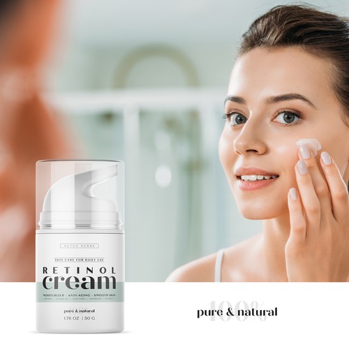 Label design for Retinol Cream DETOX HERBS