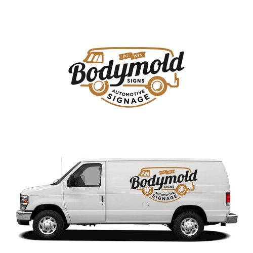 Retro typography logo concept for Bodymold Signs