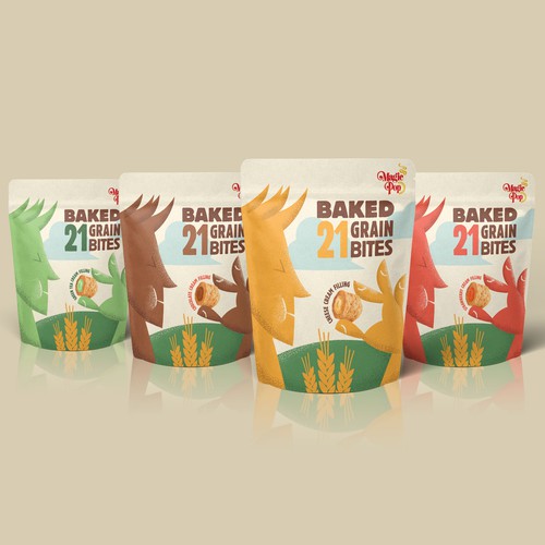 baked 21 grain bites package design