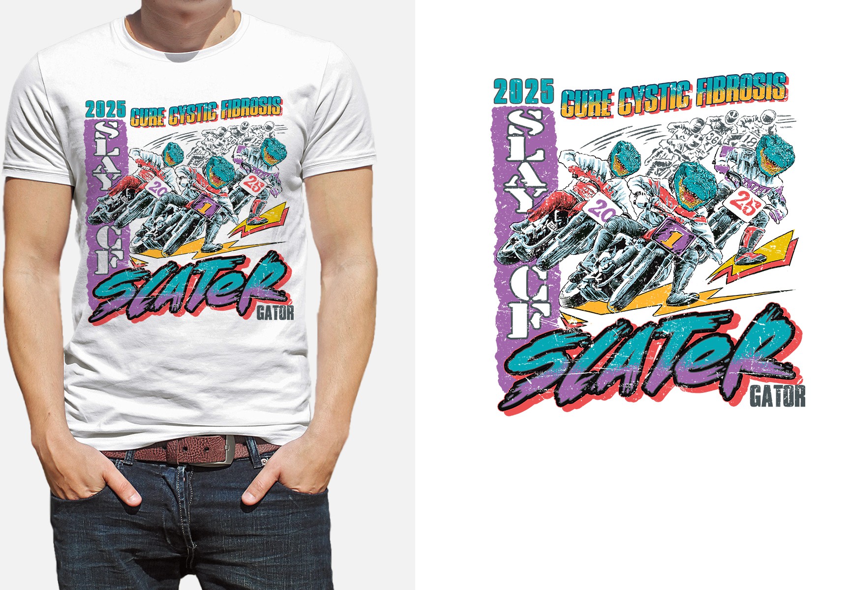Cystic Fibrosis Fundraiser Shirt - Retro 90's Design