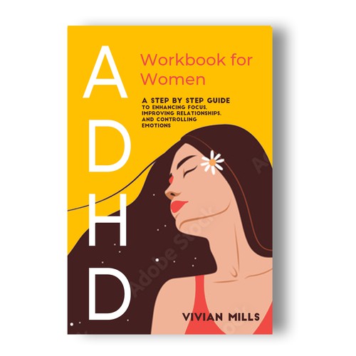 ADHD for woman book cover design