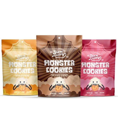 Monster Cookies – Eye-Catching Pouch Packaging Design