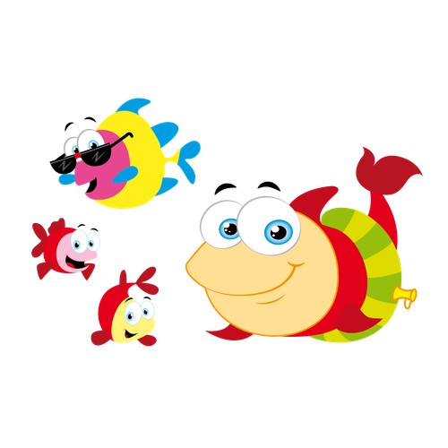 Create a sea creature character illustration - a child's bath buddy!