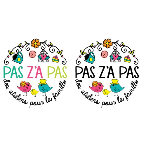 créer un logo pour ''Pas z'a Pas''!! the friendly place for the family!