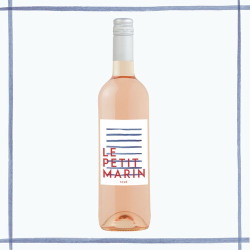 Modern + minimal rosé wine label