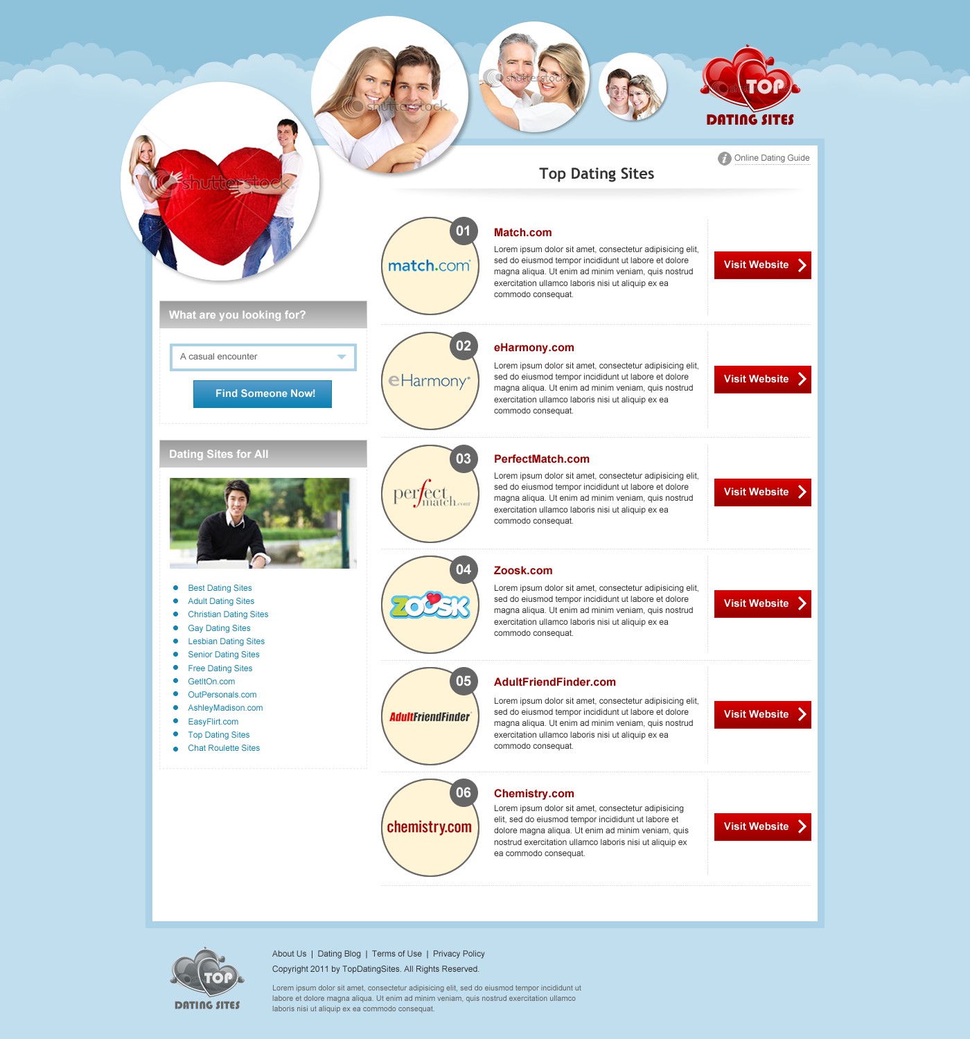 New website design wanted for TopDatingSites.com