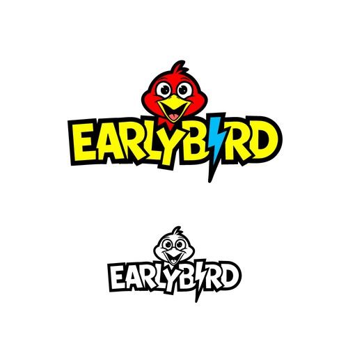 Playful bird mascot logo