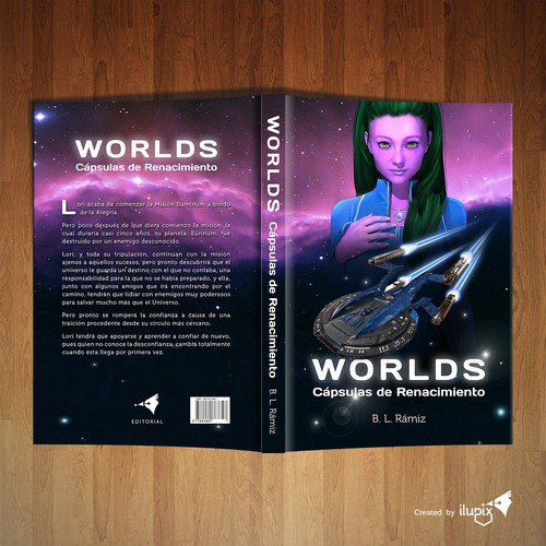 Girl and spacecraft creation in 3D for sci-fi book  