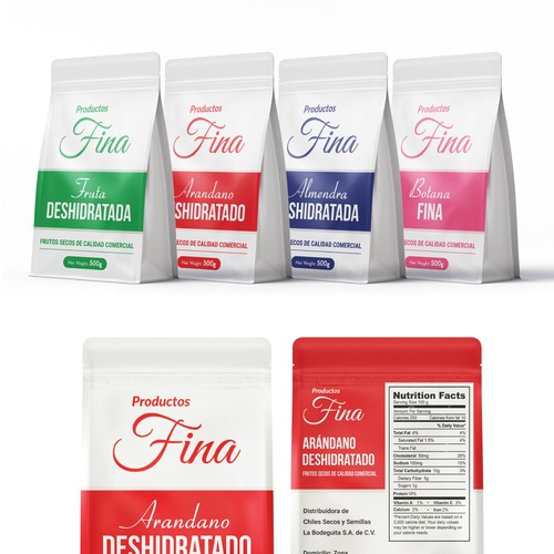 Modern Minimalist Packaging Design for Premium Dried Fruits & Snacks