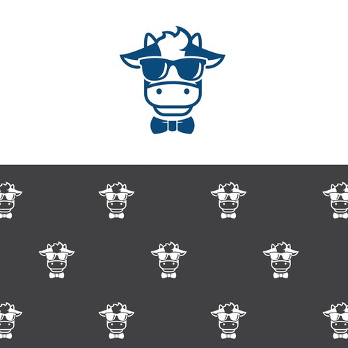 Black n White logo with cow theme