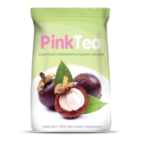 Graphic design for tea pouch - PinkTea.