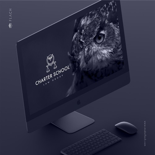 Geometric and sophisticated logo and website for a charter school law firm.