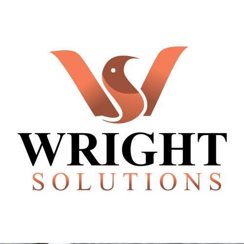 Wright Solutions — Modern Bird & Letter W Monogram Logo Design