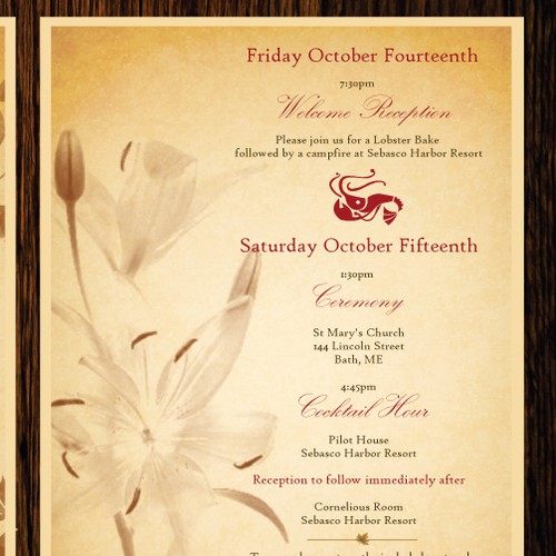 Fall Rustic New England Coast Wedding Invitation needs a new design