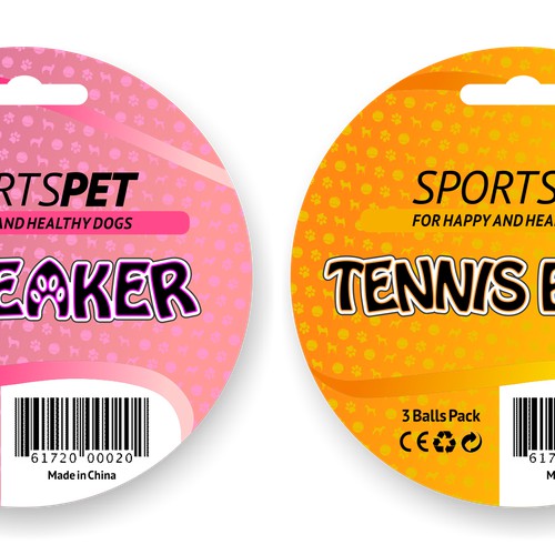 label for dog's tennis balls