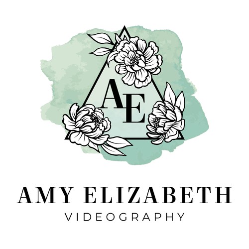 Floral Watercolor Logo For Wedding Videographer