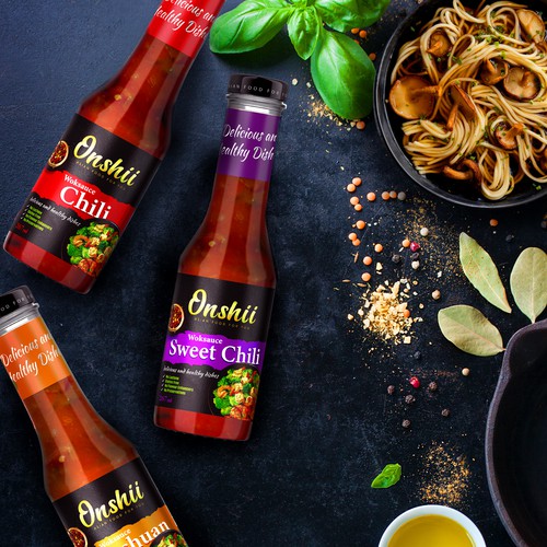 eye catchying sauce label 
