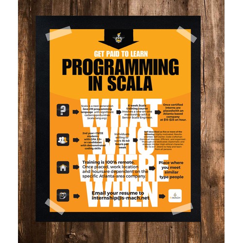 Create a flyer for Scala-coding interns