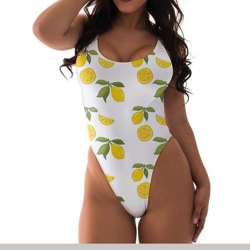 Lemon pattern design for swimsuit