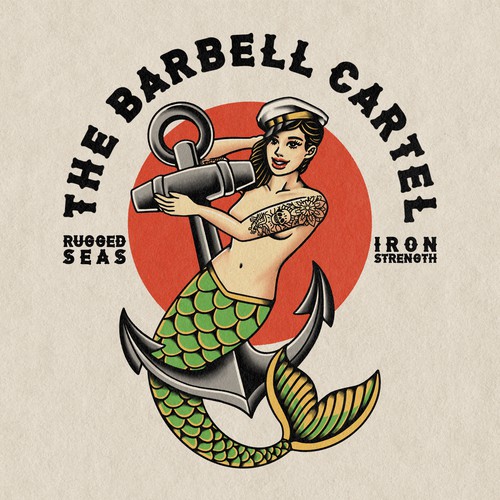 traditional tattoo style mermaid