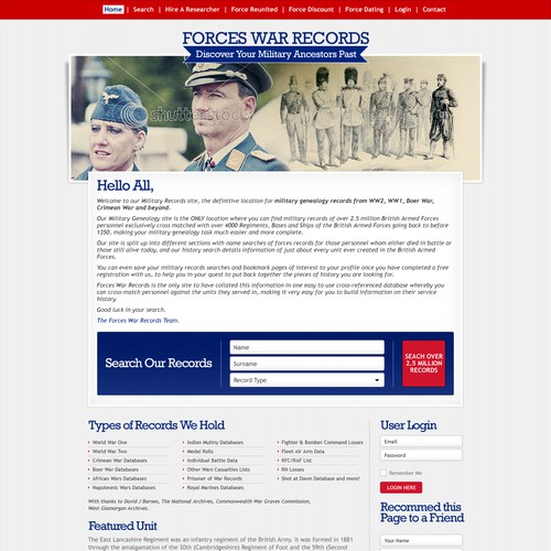 Forces War Records needs a new website design