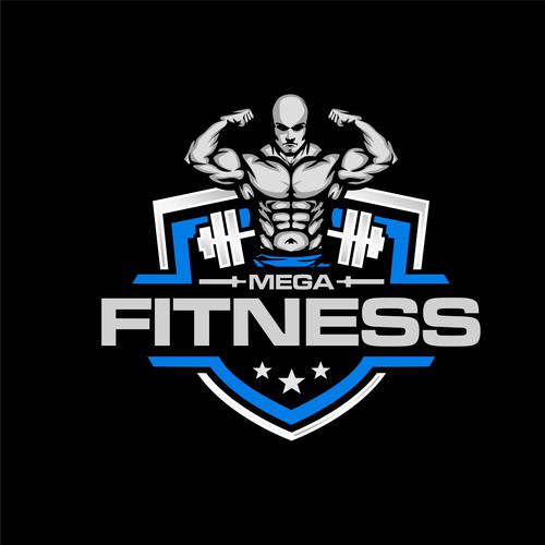 Strong and masculine fitness logo design