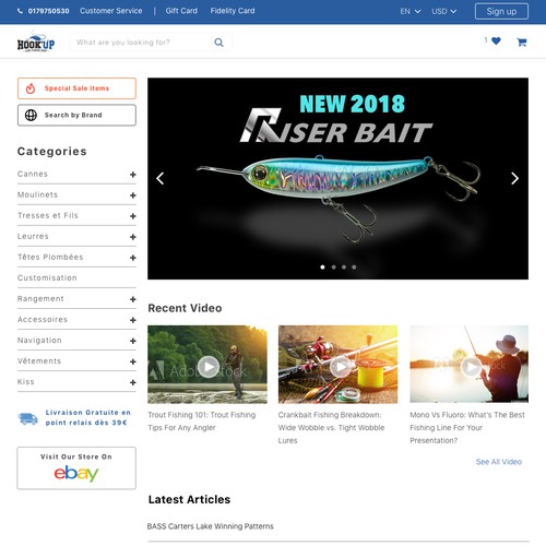 Homepage Design for e-commerce