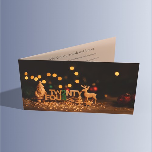 Twenty-Four — Warm Wooden Miniatures Holiday Card