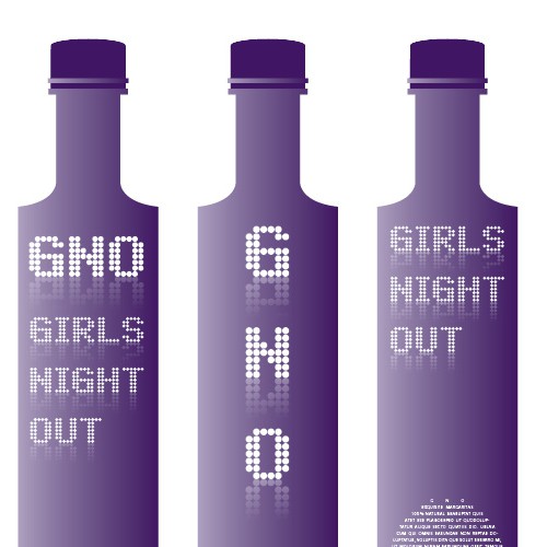 Create the next product label for GNO Margaritas, which stands for Girls Nite Out 