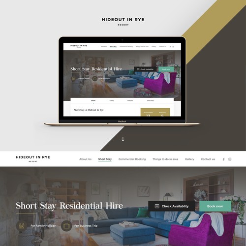 Website Subpage For Stylish Holiday Rental