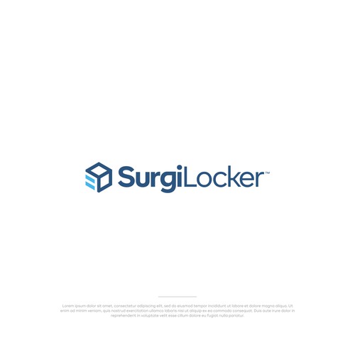Simple geometric logo for dispensing system locker.