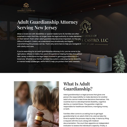 Landing page design
