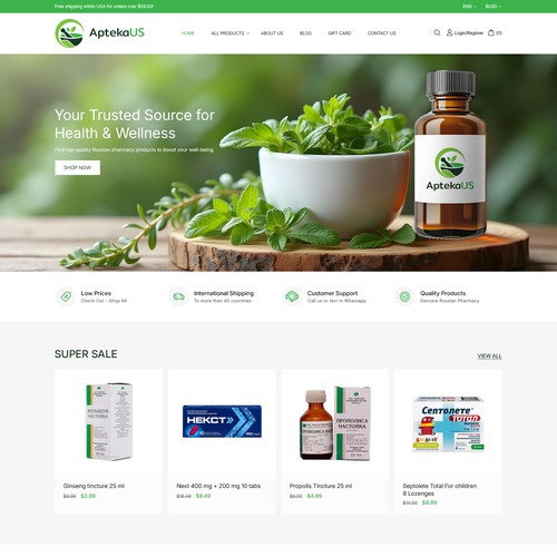 Online Supplement Shopify Store