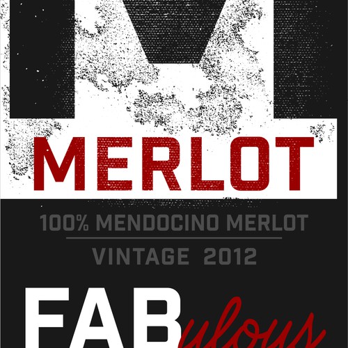 FABulous Merlot Wine Bottle Label Design