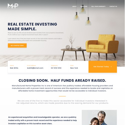 Real Estate Investing Landing page