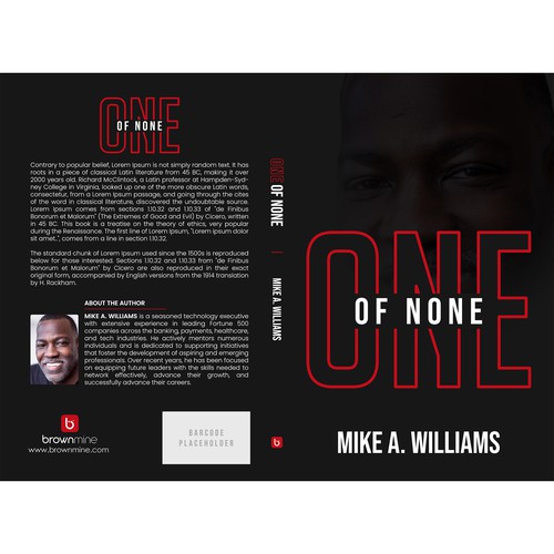One of None Book Cover Design Contest
