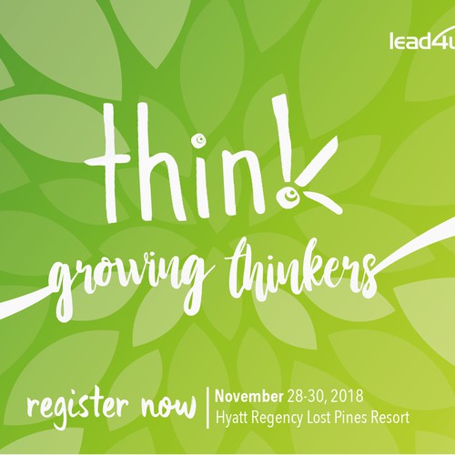 Postcard for lead4ward think "growing thinkers" conference 