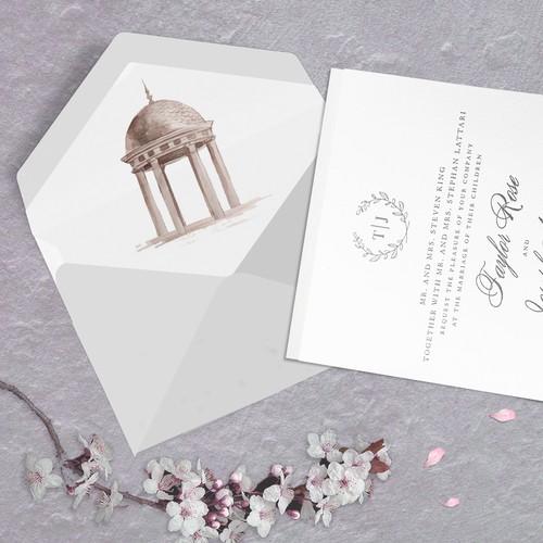 Simple Rotunda Illustration for a Wedding Invitation